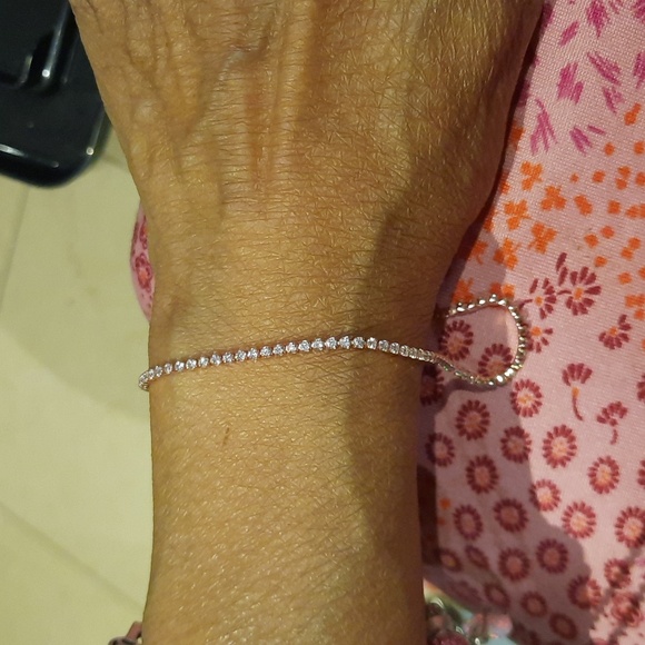 NWT SEXXXY AUTHENTIC GENUINE SOLID ROSE 🌹 GOLD OVER STERLING SILVER CZ BRACELET - Picture 2 of 2